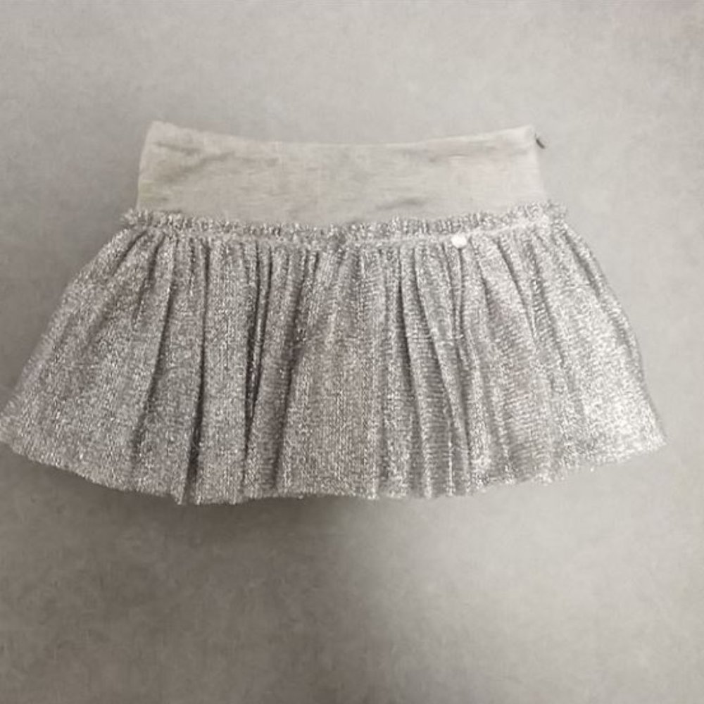 Microbe By Miss Grant Gunmetal Flounce Skirt 18M Metallic Luxury New with Defect